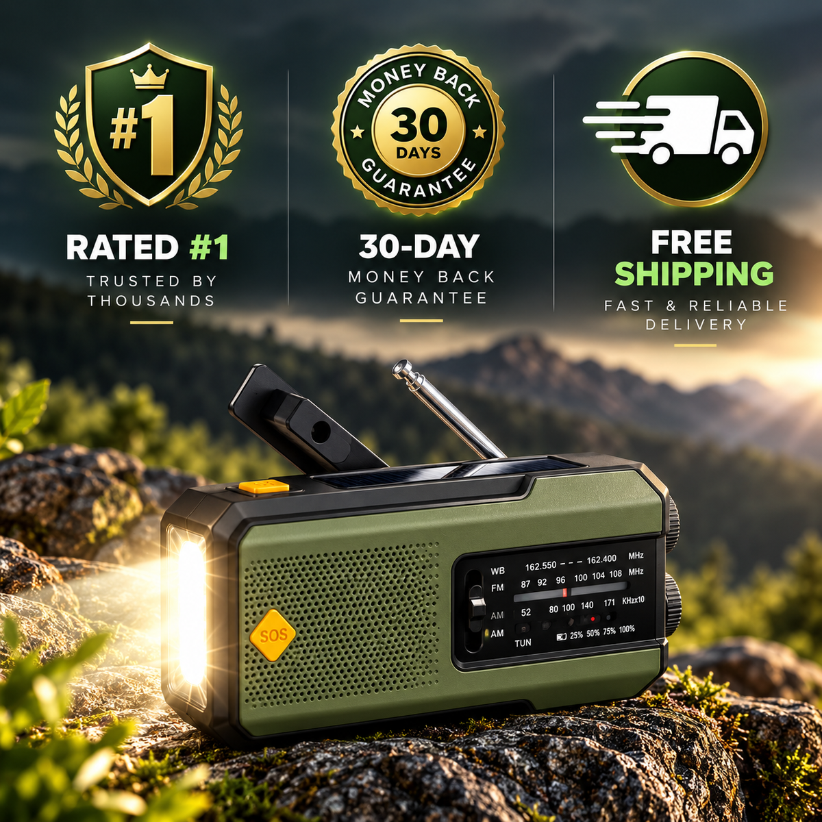 Survived Beacon® – 5-in-1 Emergency Radio